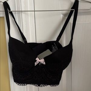 Victoria's Secret Black Lined Demi Bra EUC 32DD